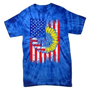 America Sunflower 4th Of July Usa American Flag Patriotic Great Gift Tie-Dye T-Shirt