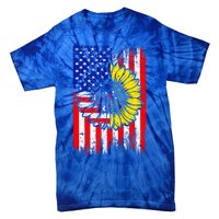 America Sunflower 4th Of July Usa American Flag Patriotic Great Gift Tie-Dye T-Shirt