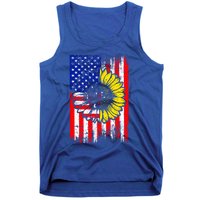 America Sunflower 4th Of July Usa American Flag Patriotic Great Gift Tank Top