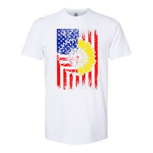 America Sunflower 4th Of July Usa American Flag Patriotic Great Gift Softstyle CVC T-Shirt