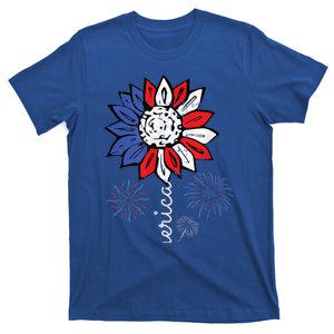 America Sunflower 4th Of July Patriotic Funny Gift T-Shirt