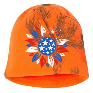 America Sunflower 4th Of July Patriotic American Kati - Camo Knit Beanie