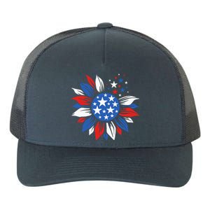 America Sunflower 4th Of July Patriotic American Yupoong Adult 5-Panel Trucker Hat