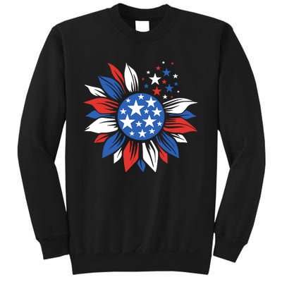 America Sunflower 4th Of July Patriotic American 4th Of July Sweatshirt