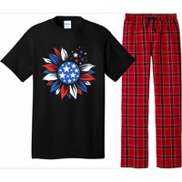 America Sunflower 4th Of July Patriotic American 4th Of July Pajama Set