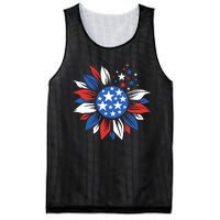 America Sunflower 4th Of July Patriotic American 4th Of July Mesh Reversible Basketball Jersey Tank