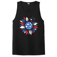 America Sunflower 4th Of July Patriotic American 4th Of July PosiCharge Competitor Tank