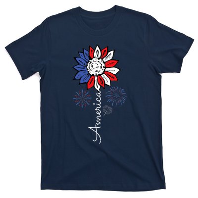 America Sunflower 4th Of July Independence Day Patriotic T-Shirt