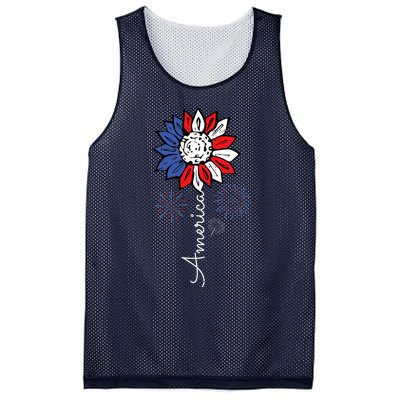 America Sunflower 4th Of July Independence Day Patriotic Mesh Reversible Basketball Jersey Tank