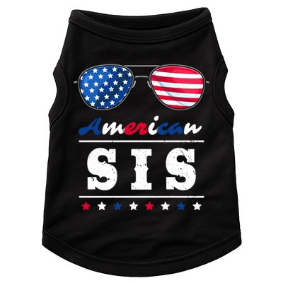 American Sis 4th Of July Patriotism Usa Flag Cool Sunglasses Cool Gift Doggie Tank