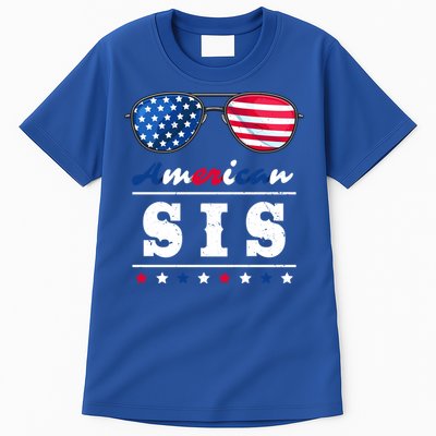 American Sis 4th Of July Patriotism Usa Flag Cool Sunglasses Cool Gift Tall T-Shirt