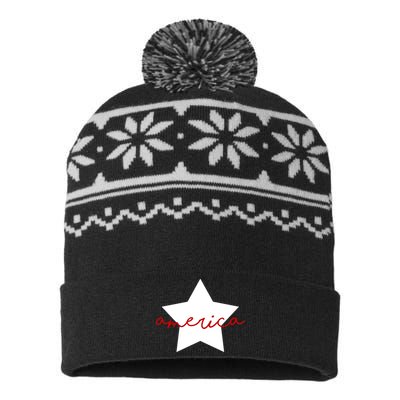 America Star 4th Of July Celebration USA-Made Snowflake Beanie