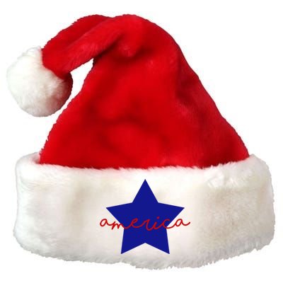 America Star 4th Of July Celebration Premium Christmas Santa Hat