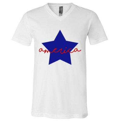 America Star 4th Of July Celebration V-Neck T-Shirt