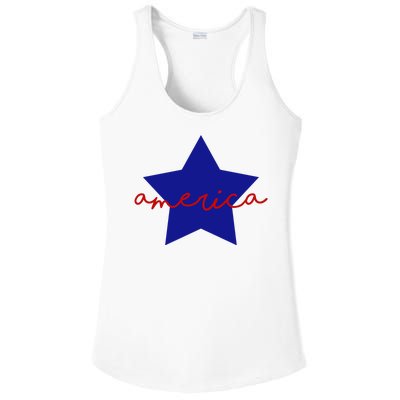 America Star 4th Of July Celebration Ladies PosiCharge Competitor Racerback Tank