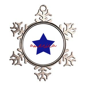 America Star 4th Of July Celebration Metallic Star Ornament