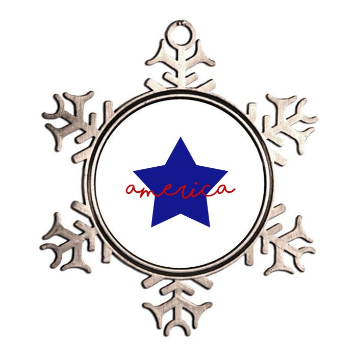 America Star 4th Of July Celebration Metallic Star Ornament