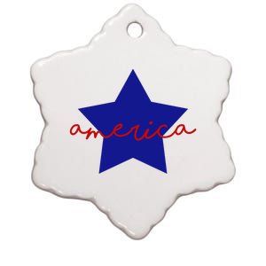 America Star 4th Of July Celebration Ceramic Star Ornament