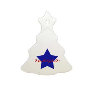 America Star 4th Of July Celebration Ceramic Tree Ornament