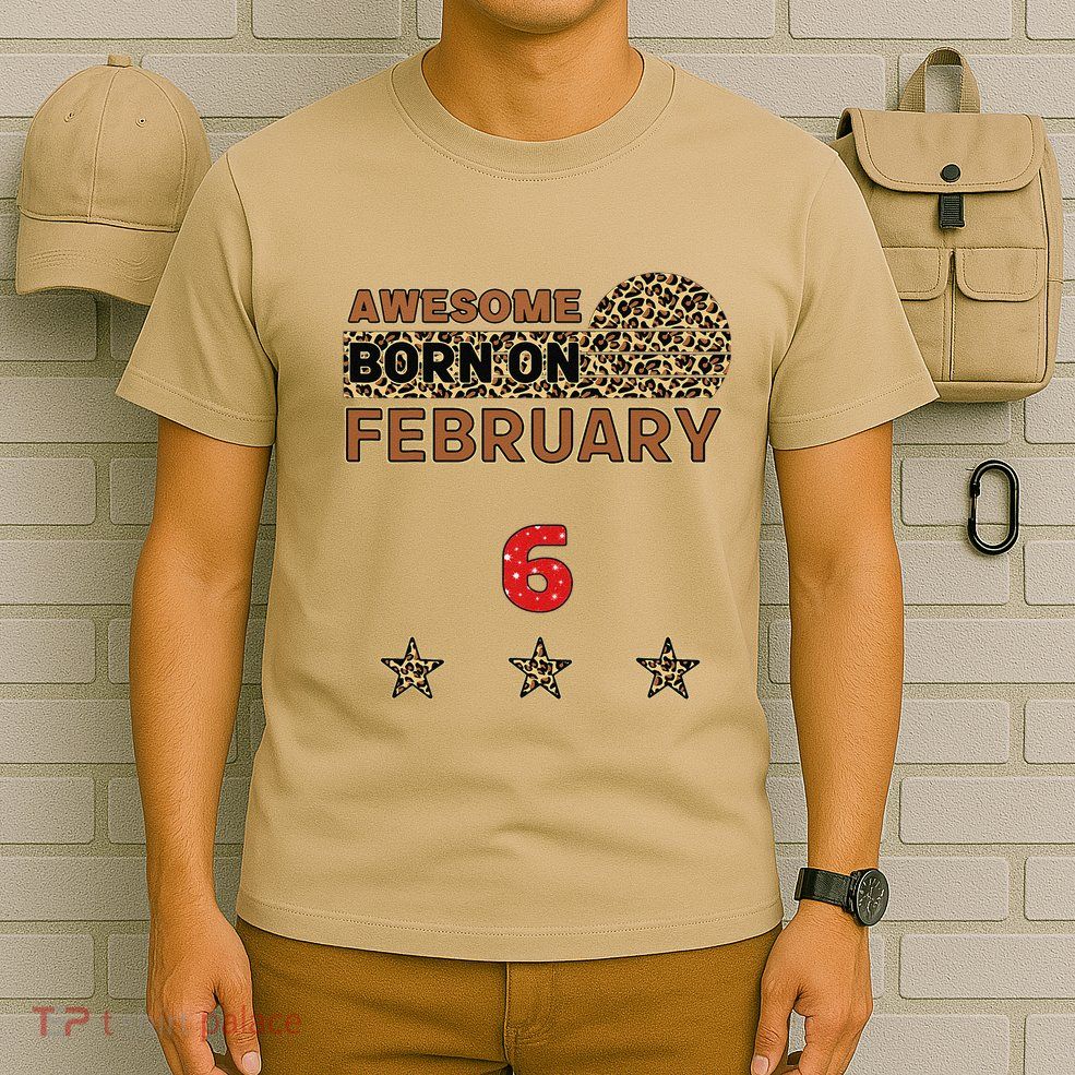 Awesome Since 6 February 6th Cool Leopard Print Birthday T-Shirt
