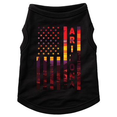 Arizona Sunset American Flag Flagstaff Tucson State Resident Doggie Tank