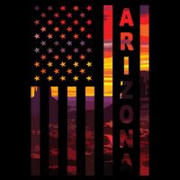 Arizona Sunset American Flag Flagstaff Tucson State Resident Button