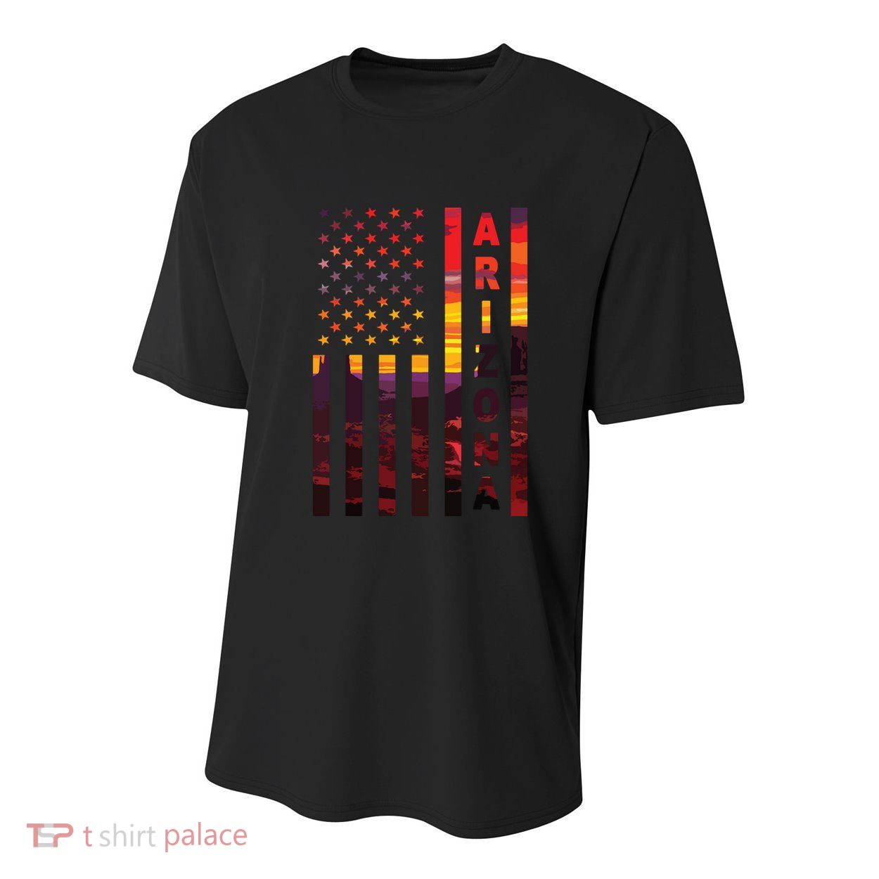 Arizona Sunset American Flag Flagstaff Tucson State Resident Youth Performance Sprint T-Shirt