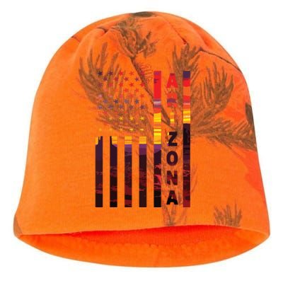 Arizona Sunset American Flag Flagstaff Tucson State Resident Kati - Camo Knit Beanie