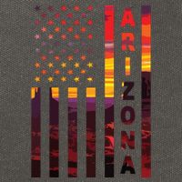 Arizona Sunset American Flag Flagstaff Tucson State Resident Cotton Canvas Backpack