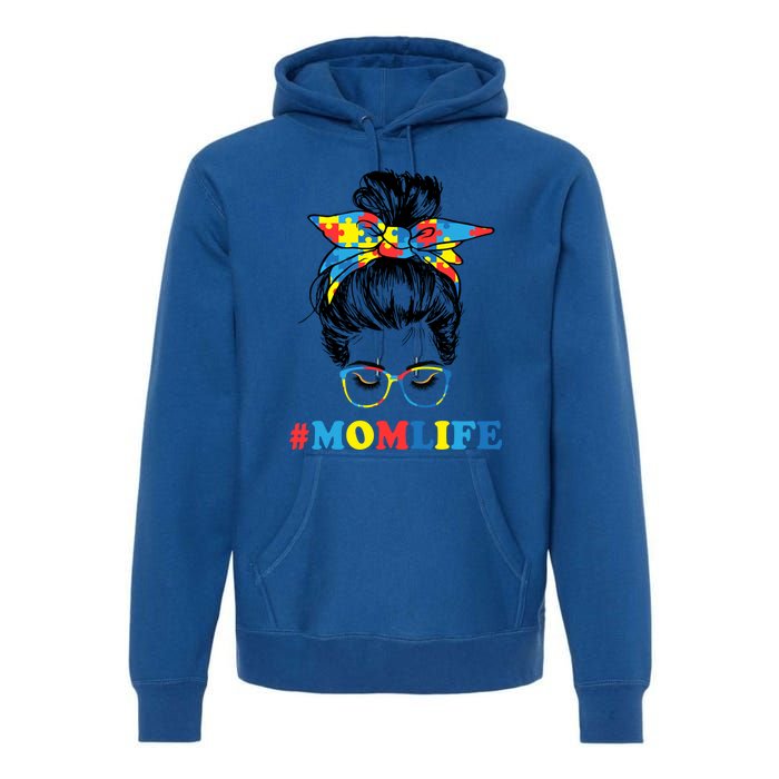 Autistic Son Autism Awareness Mom Life Cool Gift Mom Gift Premium Hoodie