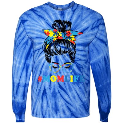 Autistic Son Autism Awareness Mom Life Cool Gift Mom Gift Tie-Dye Long Sleeve Shirt