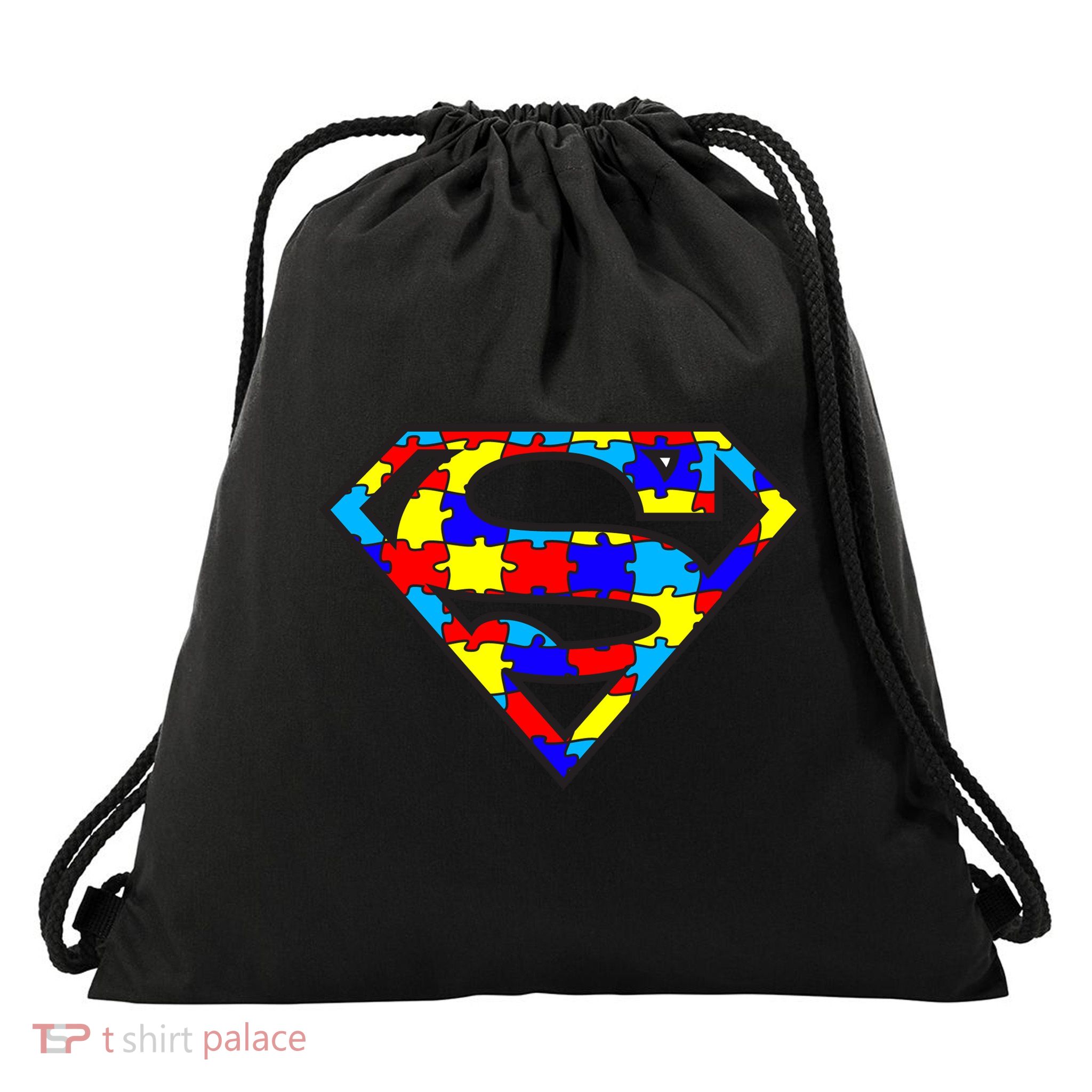 Autism Superhero Drawstring Bag
