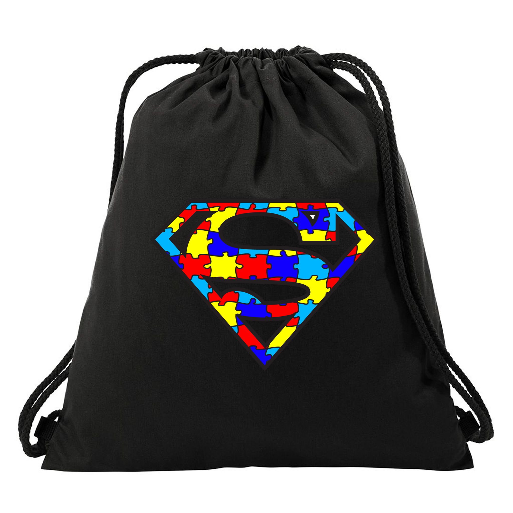 Autism Superhero Drawstring Bag