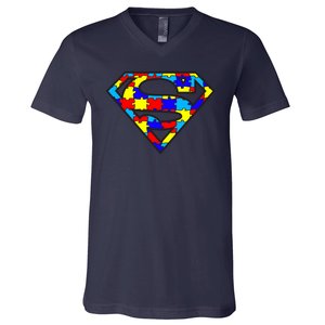 Autism Superhero V-Neck T-Shirt