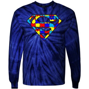 Autism Superhero Tie-Dye Long Sleeve Shirt