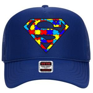 Autism Superhero High Crown Mesh Back Trucker Hat