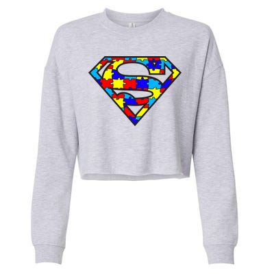 Autism Superhero Cropped Pullover Crew