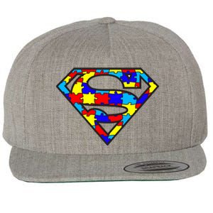 Autism Superhero Wool Snapback Cap