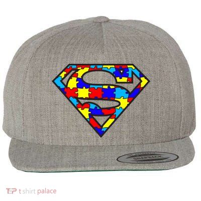 Autism Superhero Wool Snapback Cap