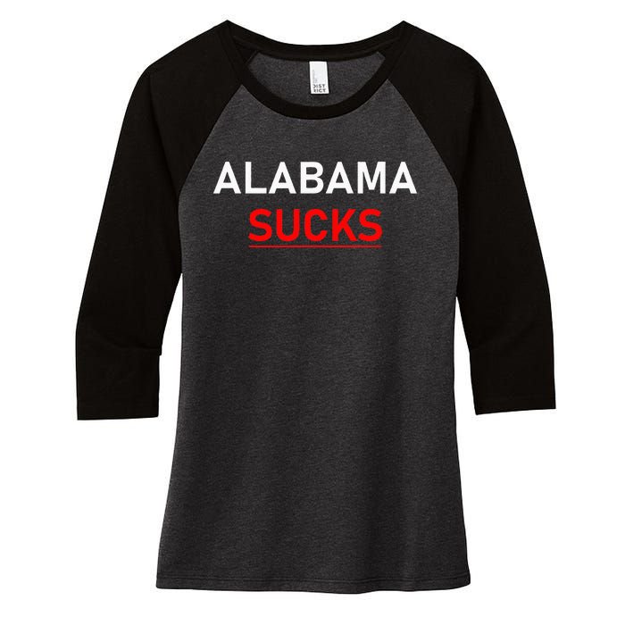 Alabama Sucks Women's Tri-Blend 3/4-Sleeve Raglan Shirt