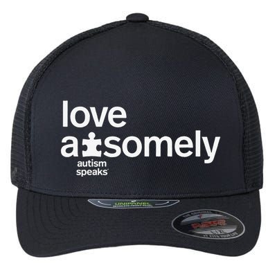 Autism Speaks Autism Awareness Love Awesomely – Ausome Flexfit Unipanel Trucker Cap