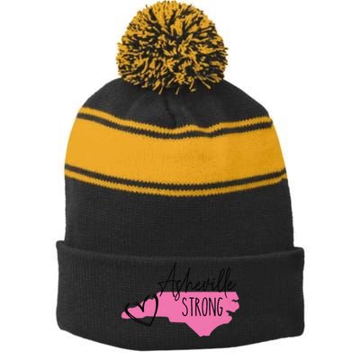 Asheville Strong Stripe Pom Pom Beanie