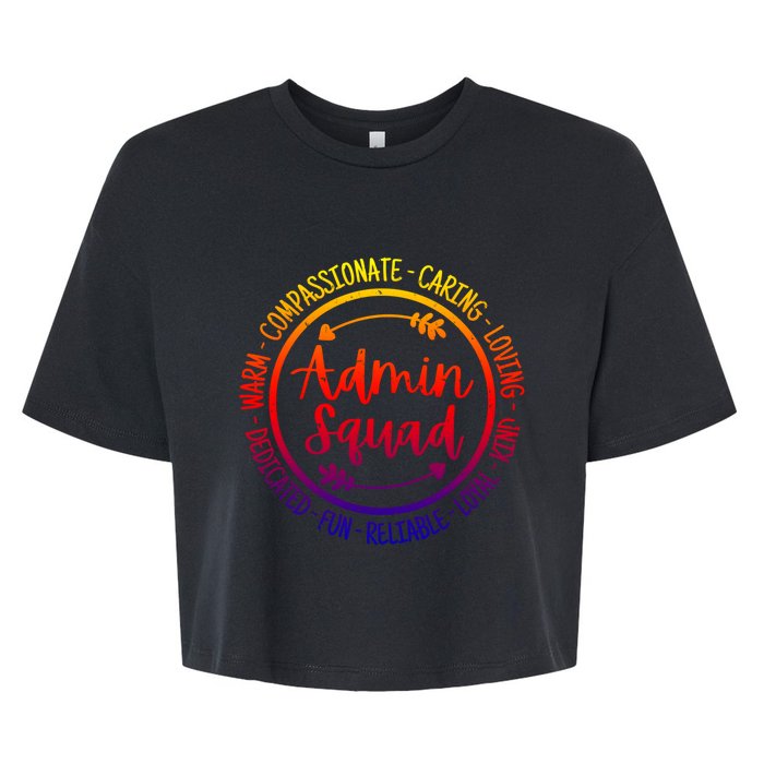 Admin Squad Admin Assistants Office Squad Team Vintage Funny Gift Bella+Canvas Jersey Crop Tee