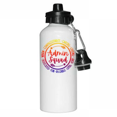 Admin Squad Admin Assistants Office Squad Team Vintage Funny Gift Aluminum Water Bottle 