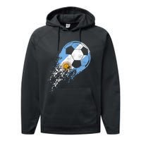 Argentina Soccer Argentinian Flag Pride Soccer Player Performance Fleece Hoodie