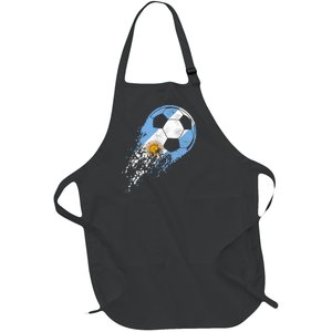 Argentina Soccer Argentinian Flag Pride Soccer Player Full-Length Apron With Pockets