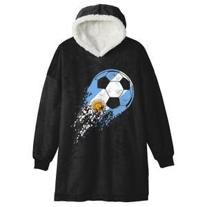 Argentina Soccer Argentinian Flag Pride Soccer Player Hooded Wearable Blanket