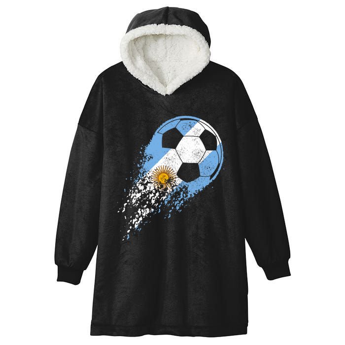 Argentina Soccer Argentinian Flag Pride Soccer Player Hooded Wearable Blanket