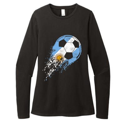 Argentina Soccer Argentinian Flag Pride Soccer Player Womens CVC Long Sleeve Shirt