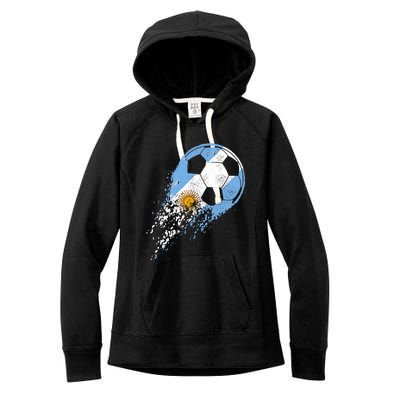 Argentina Soccer Argentinian Flag Pride Soccer Player Women's Fleece Hoodie